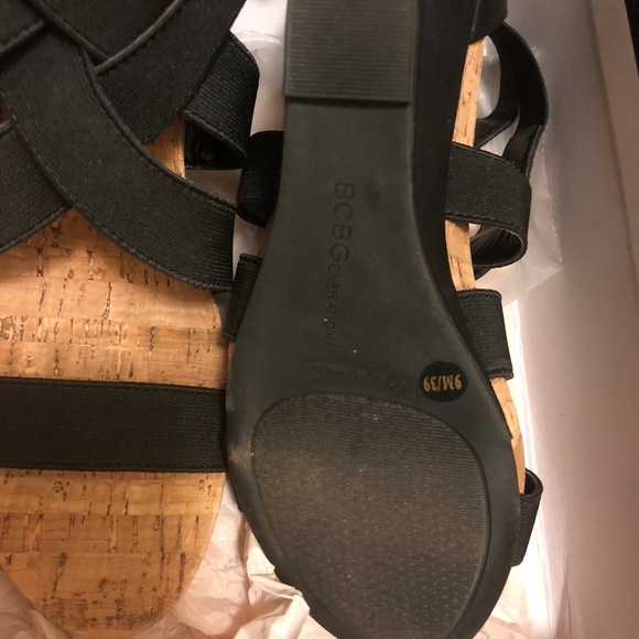 BCBG Black Wedge Sandals - Picture 2 of 5